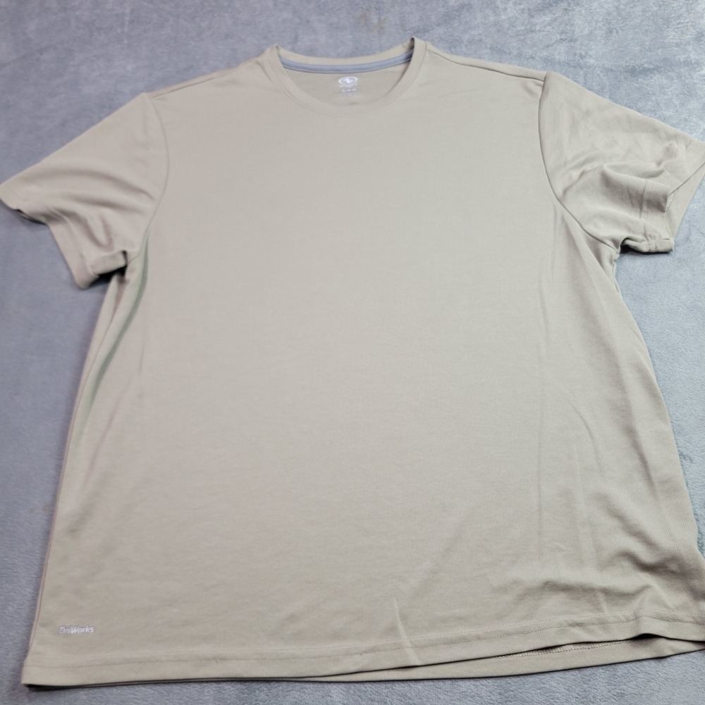 Athletic Works Mens XL Tan DriWorks Short Sleeve Performance Shirt AW15100123754